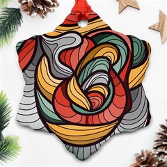 Beautiful Pattern Background Wave Chevron Waves Line Rainbow Art Snowflake Ornament (two Sides)