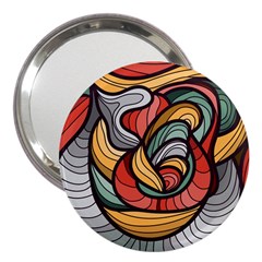 Beautiful Pattern Background Wave Chevron Waves Line Rainbow Art 3  Handbag Mirrors by Mariart