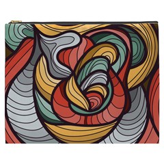 Beautiful Pattern Background Wave Chevron Waves Line Rainbow Art Cosmetic Bag (xxxl)  by Mariart