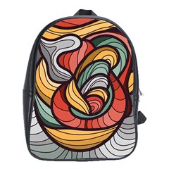 Beautiful Pattern Background Wave Chevron Waves Line Rainbow Art School Bag (xl)