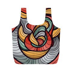 Beautiful Pattern Background Wave Chevron Waves Line Rainbow Art Full Print Recycle Bags (m)  by Mariart