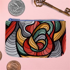 Beautiful Pattern Background Wave Chevron Waves Line Rainbow Art Large Coin Purse