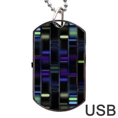 Biostatistics Line Blue Dog Tag Usb Flash (one Side) by Mariart