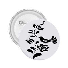 Birds Flower Rose Black Animals 2 25  Buttons