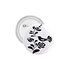 Birds Flower Rose Black Animals 1 75  Buttons by Mariart