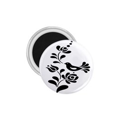 Birds Flower Rose Black Animals 1 75  Magnets by Mariart