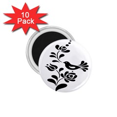 Birds Flower Rose Black Animals 1 75  Magnets (10 Pack) 