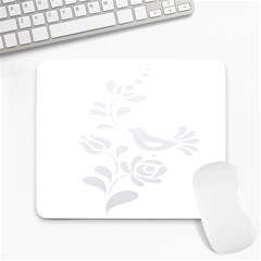 Birds Flower Rose Black Animals Large Mousepads by Mariart