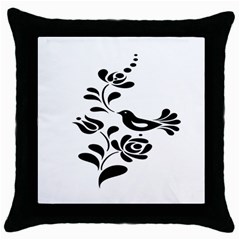 Birds Flower Rose Black Animals Throw Pillow Case (black)