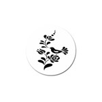 Birds Flower Rose Black Animals Golf Ball Marker Front