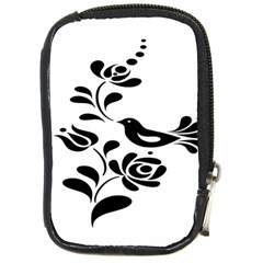 Birds Flower Rose Black Animals Compact Camera Cases by Mariart