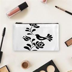 Birds Flower Rose Black Animals Cosmetic Bag (small)  by Mariart