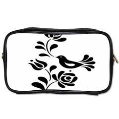 Birds Flower Rose Black Animals Toiletries Bags by Mariart