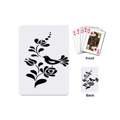 Birds Flower Rose Black Animals Playing Cards (mini) 