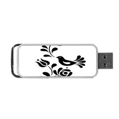 Birds Flower Rose Black Animals Portable Usb Flash (two Sides) by Mariart