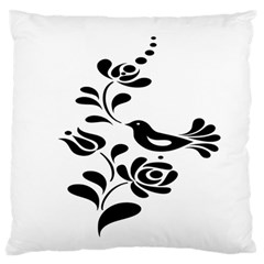 Birds Flower Rose Black Animals Standard Flano Cushion Case (one Side) by Mariart