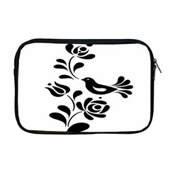 Birds Flower Rose Black Animals Apple Macbook Pro 17  Zipper Case