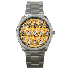 Amfora Leaf Yellow Flower Sport Metal Watch by Mariart