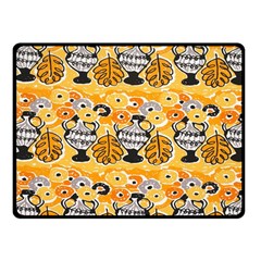 Amfora Leaf Yellow Flower Fleece Blanket (small) by Mariart