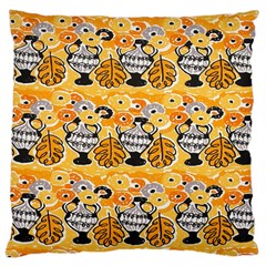 Amfora Leaf Yellow Flower Large Cushion Case (one Side) by Mariart