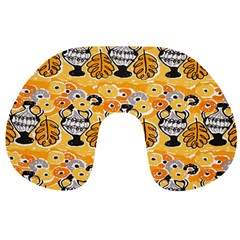 Amfora Leaf Yellow Flower Travel Neck Pillows by Mariart