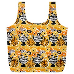 Amfora Leaf Yellow Flower Full Print Recycle Bags (l) 