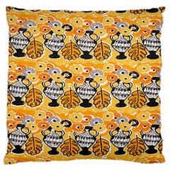 Amfora Leaf Yellow Flower Large Flano Cushion Case (one Side) by Mariart