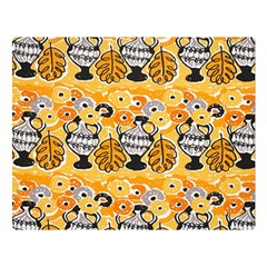 Amfora Leaf Yellow Flower Double Sided Flano Blanket (large)  by Mariart