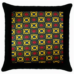 African Textiles Patterns Throw Pillow Case (black)