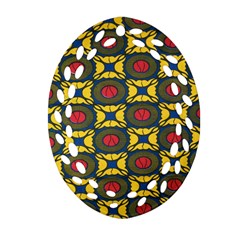 African Textiles Patterns Oval Filigree Ornament (two Sides) by Mariart