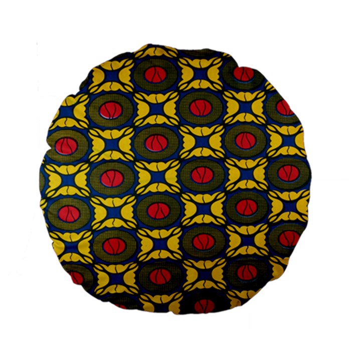 African Textiles Patterns Standard 15  Premium Round Cushions