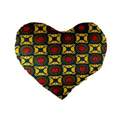 African Textiles Patterns Standard 16  Premium Heart Shape Cushions by Mariart