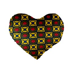 African Textiles Patterns Standard 16  Premium Flano Heart Shape Cushions by Mariart