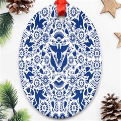 Birds Fish Flowers Floral Star Blue White Sexy Animals Beauty Ornament (oval) by Mariart