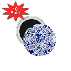 Birds Fish Flowers Floral Star Blue White Sexy Animals Beauty 1 75  Magnets (10 Pack)  by Mariart