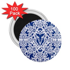 Birds Fish Flowers Floral Star Blue White Sexy Animals Beauty 2 25  Magnets (100 Pack)  by Mariart