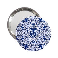 Birds Fish Flowers Floral Star Blue White Sexy Animals Beauty 2 25  Handbag Mirrors