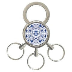 Birds Fish Flowers Floral Star Blue White Sexy Animals Beauty 3-ring Key Chains