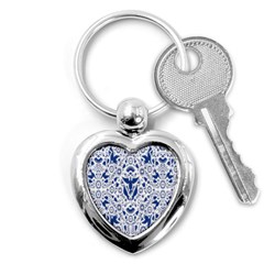 Birds Fish Flowers Floral Star Blue White Sexy Animals Beauty Key Chains (heart) 