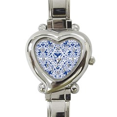 Birds Fish Flowers Floral Star Blue White Sexy Animals Beauty Heart Italian Charm Watch by Mariart