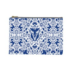 Birds Fish Flowers Floral Star Blue White Sexy Animals Beauty Cosmetic Bag (large)  by Mariart