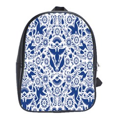 Birds Fish Flowers Floral Star Blue White Sexy Animals Beauty School Bag (large) by Mariart