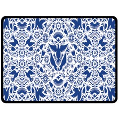 Birds Fish Flowers Floral Star Blue White Sexy Animals Beauty Fleece Blanket (large)  by Mariart