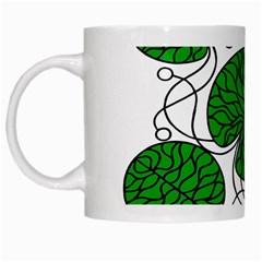 Bottna Fabric Leaf Green White Mugs by Mariart