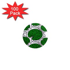 Bottna Fabric Leaf Green 1  Mini Magnets (100 Pack)  by Mariart