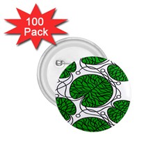 Bottna Fabric Leaf Green 1 75  Buttons (100 Pack)  by Mariart