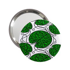 Bottna Fabric Leaf Green 2 25  Handbag Mirrors by Mariart