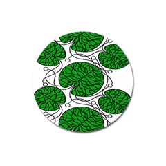 Bottna Fabric Leaf Green Magnet 3  (round)