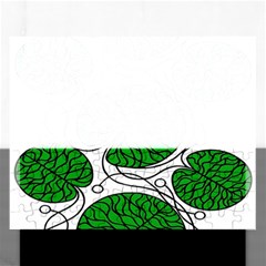 Bottna Fabric Leaf Green Rectangular Jigsaw Puzzl by Mariart