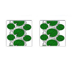 Bottna Fabric Leaf Green Cufflinks (square) by Mariart